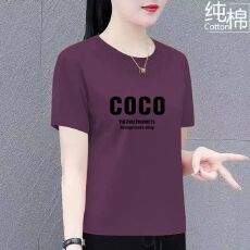 批发新款夏天<b class='q'>纯棉</b>短袖t恤女印花圆领半袖夏季休闲宽松遮肉显瘦<b class='q'>打底衫</b>