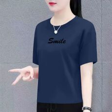 批发<b class='q'>纯棉</b>短袖时尚印花字母圆领正肩T恤女新款显瘦洋气<b class='q'>打底衫</b>上衣