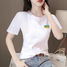 批发2026夏季新款高档<b class='q'>纯棉</b>短袖t恤女韩版宽松大码休闲时尚<b class='q'>打底衫</b>女潮