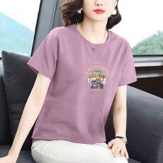 批发纯棉短袖t恤女大码夏装2026新款胖mm宽松显瘦遮肉正肩上衣<b class='q'>体恤衫</b>