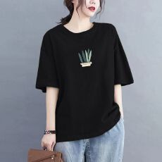 批发2026年夏季新款大码宽松薄款圆领女士<b class='q'>妈妈</b>装纯棉短袖t恤上衣洋气