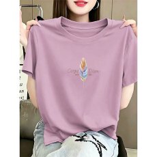 批发纯棉T短袖女士t恤夏季正肩大码胖mm中年<b class='q'>妈妈</b>装宽松遮肉显瘦上<b class='q'>衣服</b>