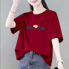 批发2026年夏短袖女T恤打底衫纯棉夏季宽松型印花百搭显瘦上衣韩<b class='q'>范</b>潮