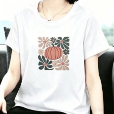 批发2026年妈妈纯棉印花圆领短袖T恤夏季<b class='q'>中老年</b>大码宽松遮肚子上衣女