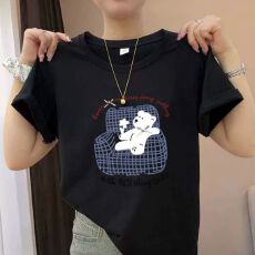 批发2026年夏季纯棉正肩圆领短袖<b class='q'>t</b>恤女洋气独特别致百搭基础款上衣潮