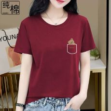 批发夏季新款纯棉T短袖女士t恤宽松百搭大码胖MM中年<b class='q'>妈妈</b>装洋气上<b class='q'>衣服</b>