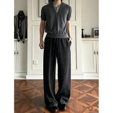 批发褶皱设计感<b class='q'>工装裤</b>男夏季薄款户外速干阔腿裤<b class='q'>潮</b>流宽松直筒休闲裤子