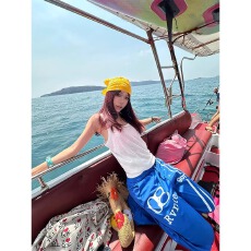 批发EAHO美式星星印花双腰头弯刀阔腿伞兵裤男女宽松百搭拖地直筒长裤