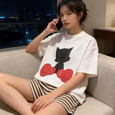 批发秋雅莉-夏季睡衣女爆款家居服-白阿童<b class='q'>木</b>棕条裤双短 15.5元