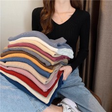 批发秋冬季<b class='q'>打底衫</b>毛衣针织女装上衣学生韩版高领套头修身紧身短款长袖
