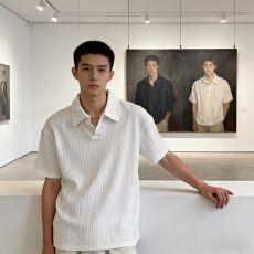 批发短<b class='q'>袖</b>polo衫男款夏季白色麦穗纹肌理感t恤翻领透气<b class='q'>半截</b><b class='q'>袖</b>