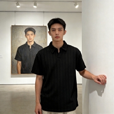 批发短<b class='q'>袖</b>polo衫男款夏季白色麦穗纹肌理感t恤翻领透气<b class='q'>半截</b><b class='q'>袖</b>