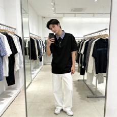 美式假两件正肩POLO衫男款夏季设计感翻领格子衬衫领拼接短袖T恤