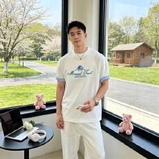 批发夏季美式字母刺绣短袖<b class='q'>男</b>潮流宽松休闲百搭<b class='q'>男</b>女款<b class='q'>T</b><b class='q'>恤</b>情侣半袖圆领