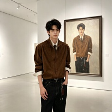 批发秋季设计感假两件长袖<b class='q'>衬衫</b><b class='q'>男</b>宽松垂感百搭<b class='q'>休闲</b>潮流痞帅小众复古<b class='q'>男</b>