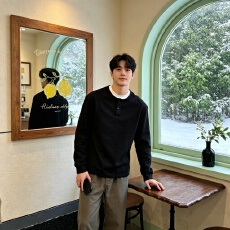 批发2026年<b class='q'>春</b>季新款宽松亨利长袖T恤美式复古假两件卫衣男