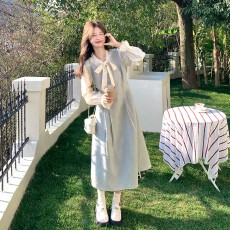 批发白月光初恋甜美气质假两件拼接<b class='q'>连衣裙</b>女秋季巨好看独特收腰A字裙
