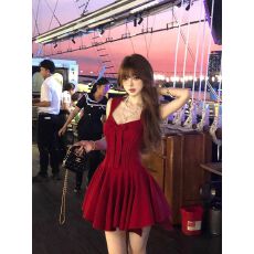 批发玫瑰人生辣妹纯欲风<b class='q'>公主裙</b>蝴蝶结千金感收腰显瘦生日<b class='q'>礼服</b>连衣<b class='q'>裙</b>女