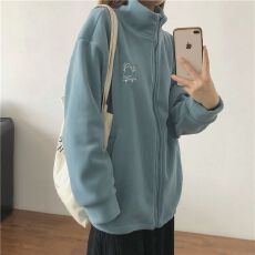 批发巨暖小火炉加厚奥利绒刺绣高领拉链<b class='q'>卫衣</b><b class='q'>开衫</b>女保暖绒衫摇粒绒外套