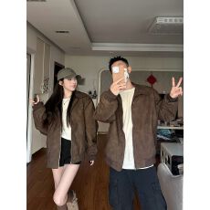 批发情侣装美式复古棕色<b class='q'>皮衣</b>夹克2026秋冬新款小众高级感潮牌宽松外套