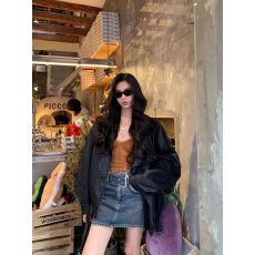 批发欧货复古高级感皮衣外套女2026年早秋新款设计感pu<b class='q'>夹克</b>机车服上衣