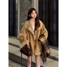批发环保<b class='q'>皮草</b>两面穿皮毛一体羊羔毛机车服秋冬宽松加厚麂皮毛毛外套女