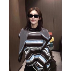批发小个子韩系穿搭配披肩<b class='q'>两件套</b>上衣女早秋撞色条纹宽松正肩长袖t恤