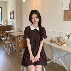 批发实拍 花与爱丽丝 doll感MIU系<b class='q'>娃娃</b>领<b class='q'>连衣裙</b>