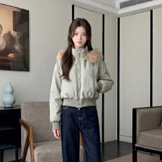 批发实拍 高腰修身小个子短款羽绒服女款冬季保暖收腰韩系外套