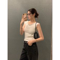 批发韩系性感露背镂空系带别致无袖背心新款纯欲风修身短款小众<b class='q'>上衣</b>女