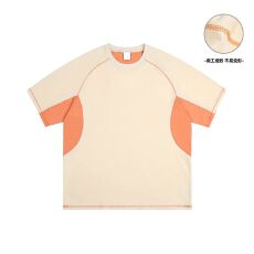 实拍!   19支220克纯棉拼接短袖T恤M-2XL #  P22 支持开票