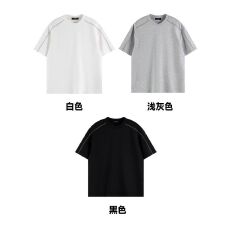 批发实拍!  260克华棉高棉混纺明线T恤M-3XL #  特P16 支持开票