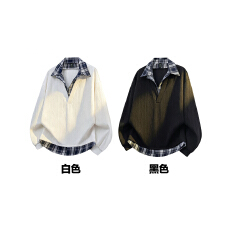 批发(380克提花复合 ) 假两件POLO领<b class='q'>卫衣</b>  M-3XL （支持开票）