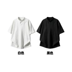 批发# 220克纯棉曼巴棉 立领解构拼接<b class='q'>T</b><b class='q'>恤</b> M-3XL （支持开票）