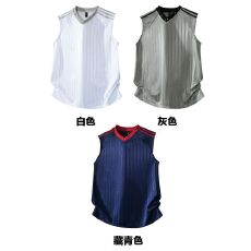 批发 # (亮光小竖条 )  拼接条纹v领背心  M-3XL（支持开票）