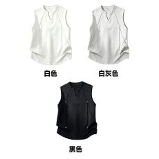 批发（220克曼巴棉） 铆钉V领背心 M-3XL （支持开票）