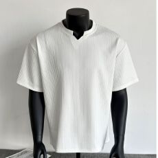 批发  （蛇形纹260克）v领T恤  M-3XL （支持开票）