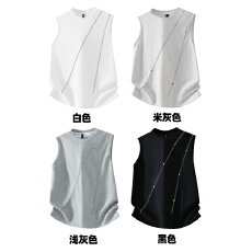 批发 （220克纯棉曼巴棉）铆钉设计感背心 M-3XL （支持开票）