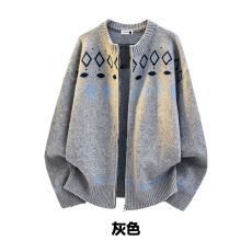 实拍!高级轻熟老钱风费尔岛圆领针织毛衣外套  M-3XL P52