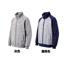 M-3XL 420克曼巴棉复合仿棉 条纹立领开衫外套 支持开票