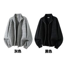 批发实拍! 高级轻熟老钱风半高拉链领毛衣针织毛衣 M-3XL#  P53