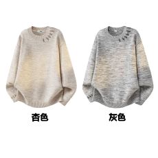 批发实拍! 高级轻熟老钱风慵懒风休闲毛线针织毛衣 M-3XL#  P45