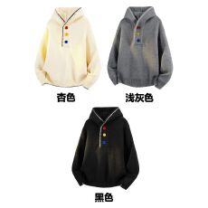 批发实拍! 高级轻熟老钱风连帽三色扣针织毛衣 M-3XL P49