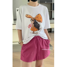 批发21支纯棉-210克 后包领 夏装韩系短袖T恤女韩版宽松<b class='q'>大码</b>印花