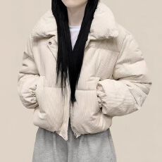 批发<b class='q'>韩国</b>外贸羽绒棉服灯芯绒外套冬季新款短款小个子加厚学生面包服女