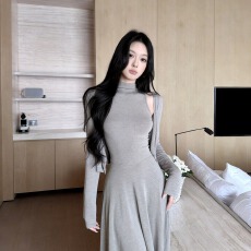 批发莫代尔高级感黄色不规则斜肩飘带T恤女秋季气质收腰显瘦<b class='q'>露肩</b>上衣