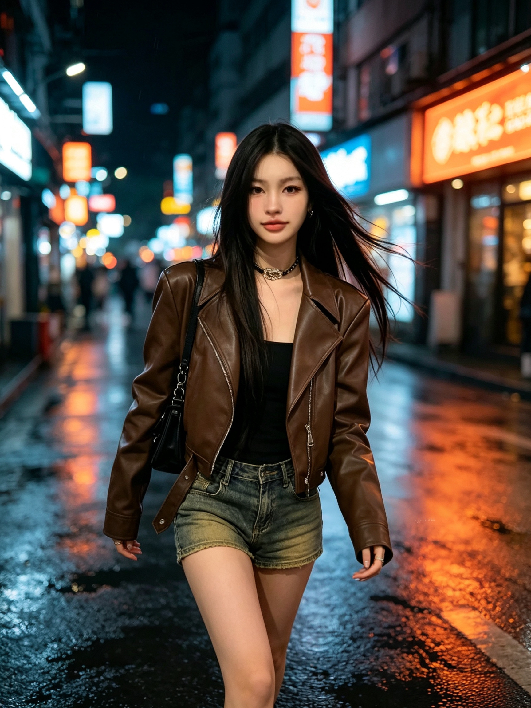 RY8273# 美拉德皮衣黑色外套春秋季新款复古短款修身显瘦年轻皮夹克上衣