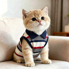 批发宠物衣服POLO领猫咪背心布偶猫金渐层德文毛橘猫泰迪狗狗小型犬