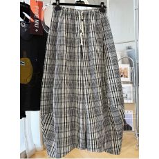 批发【原版面料】特<b class='q'>大码</b>300斤薄款裤子女夏季格子裤弯刀休闲裤