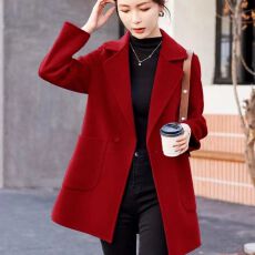批发毛呢大衣女<b class='q'>春</b>秋2026年新款高级感毛呢小个子高端羊毛外套秋冬